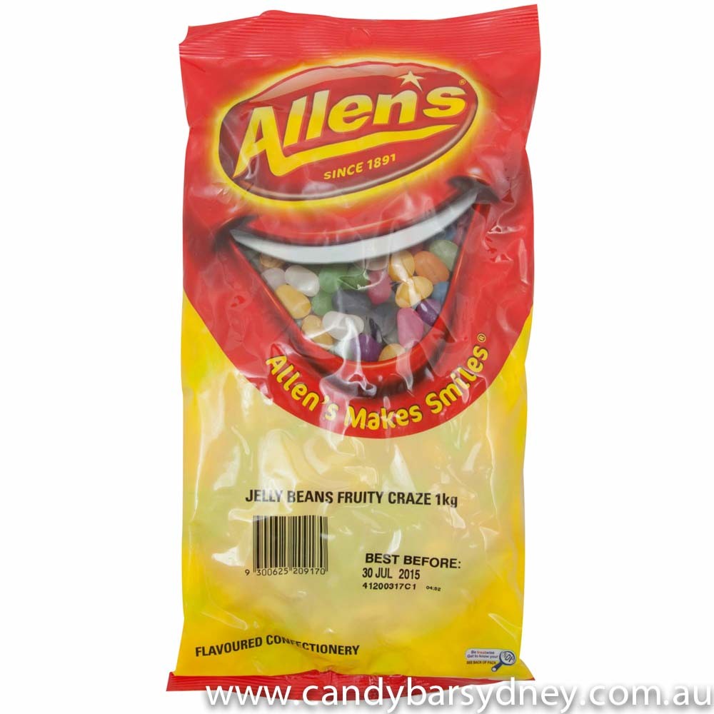 Allen's Mixed Jelly Beans 1kg Candy Bar Sydney